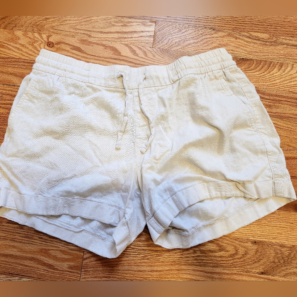 Old Navy Cream Drawstring Cotton Blend Women's Shorts